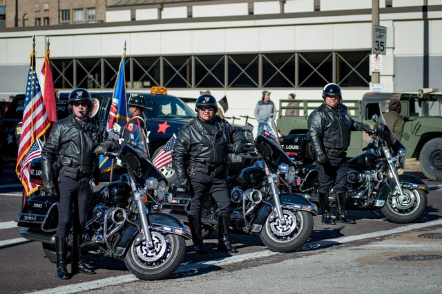 Veterans on motorcycles at VRN parade